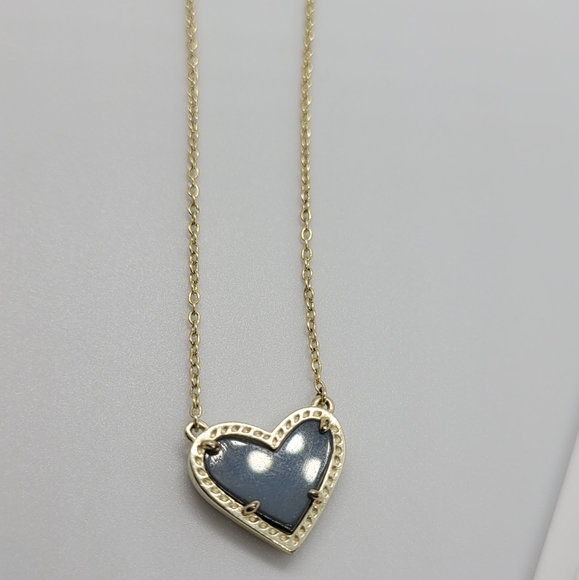 GOLD Platinum Drusy Ari Heart Necklace & Earrings - Picture 9 of 12